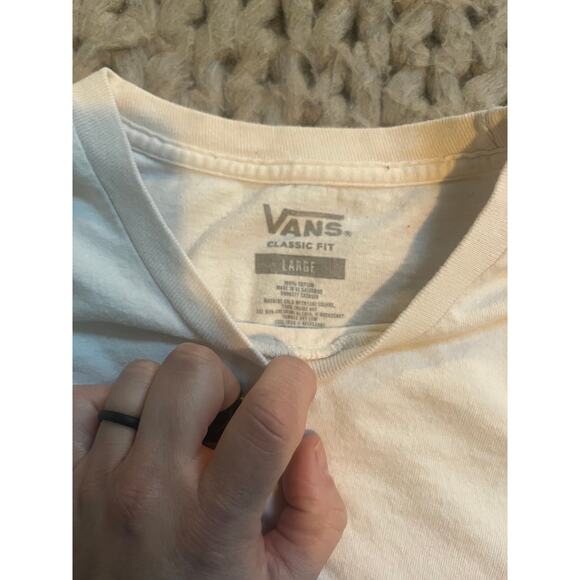 Vans of the wall tee long sleeve cream rose  size large - Picture 3 of 5